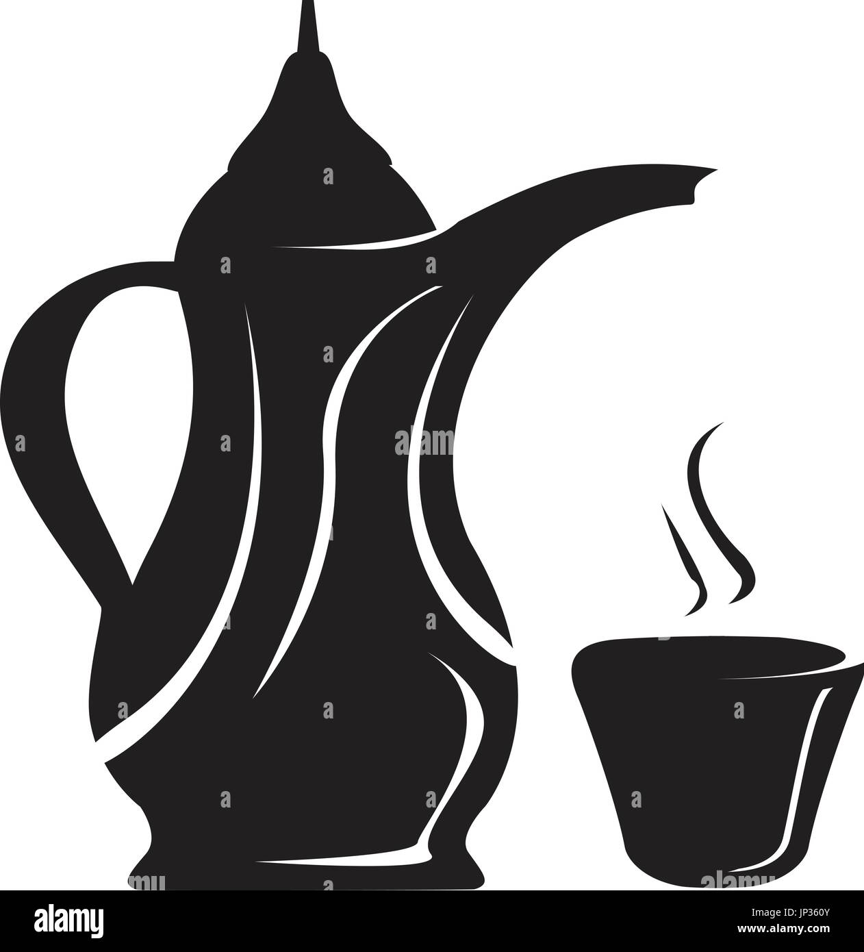 https://c8.alamy.com/comp/JP360Y/elegant-silhouette-icon-for-arabian-coffee-pot-with-cup-JP360Y.jpg