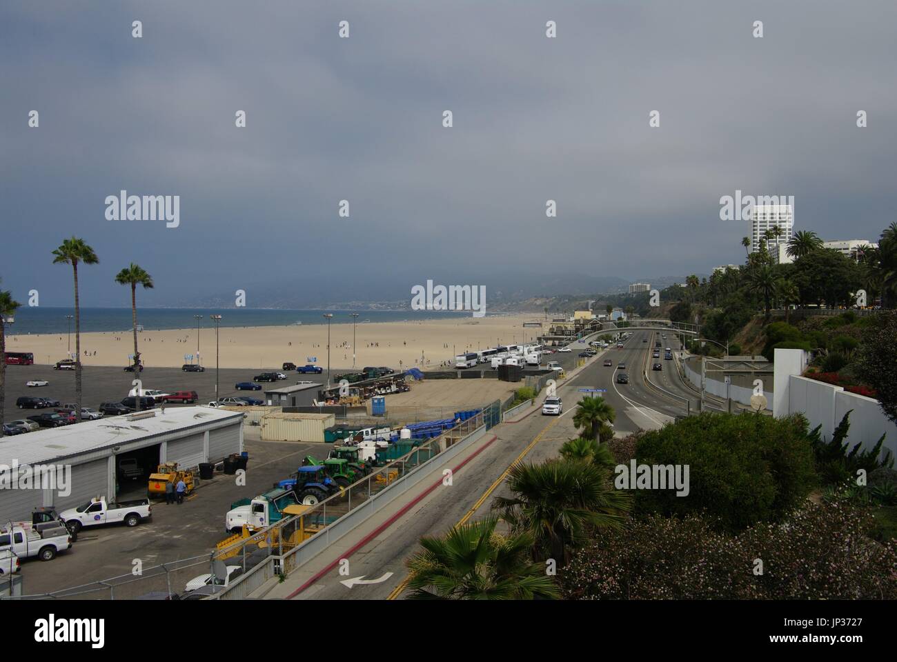 The Pacific Coast Highway at Santa Monica, California, USA Stock Photo