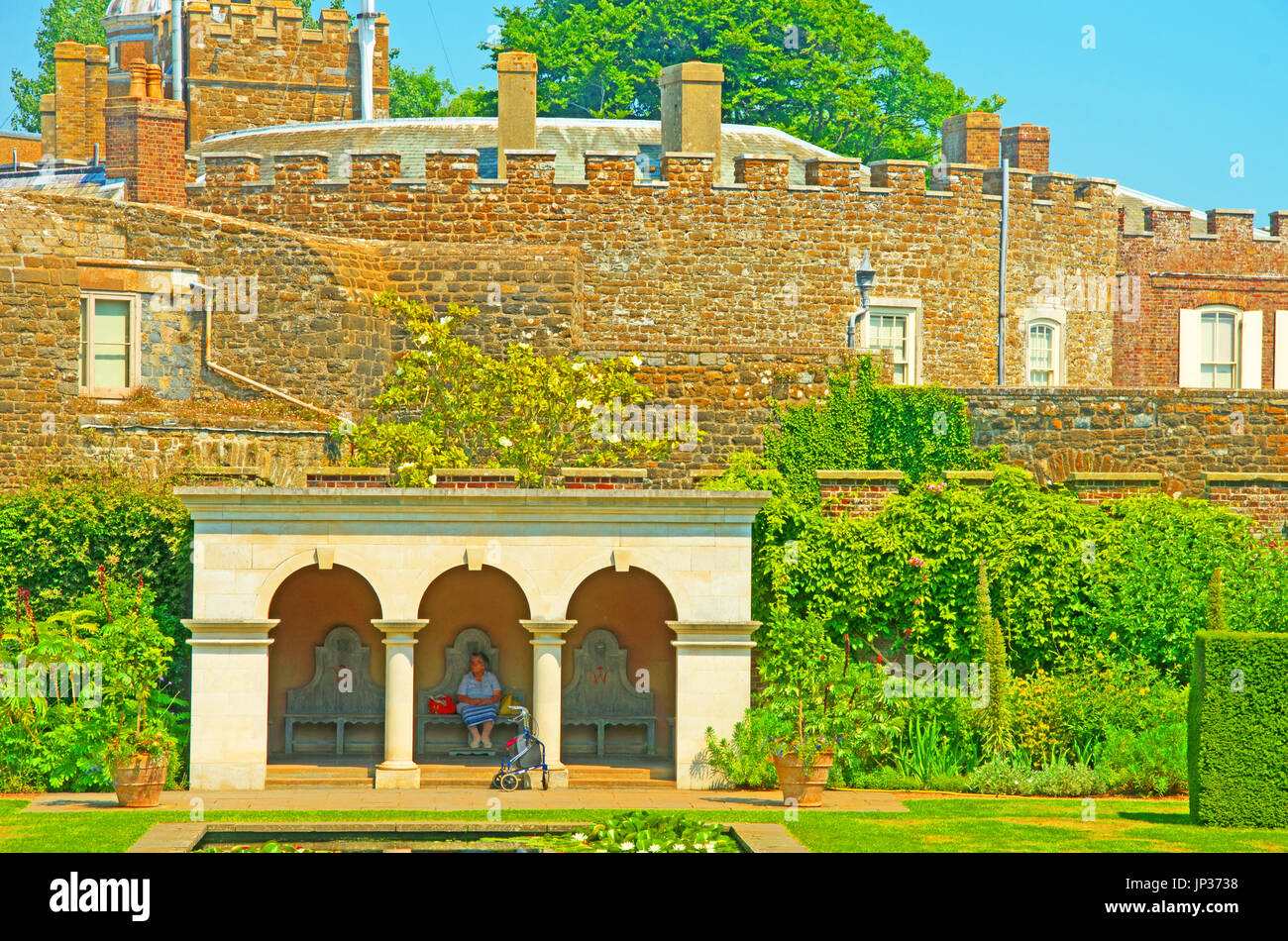 Walmer Castle, Queen Mothers Garden, Kent, England Stock Photo