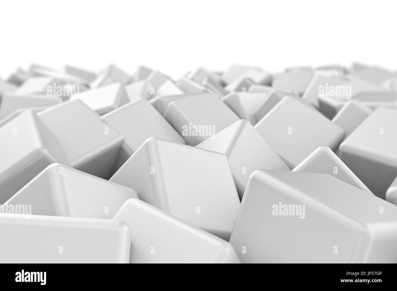 Abstract 3d rendering of chaotic cubes Stock Photo