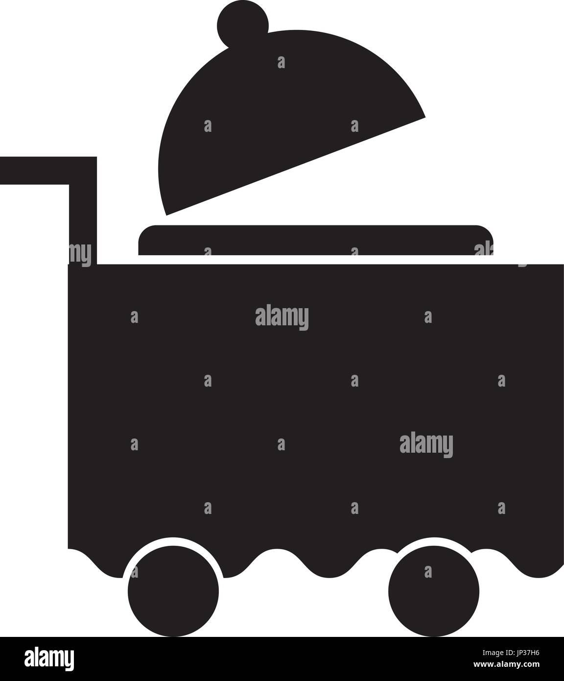 cart room service with tray server isolated icon Stock Vector Image ...