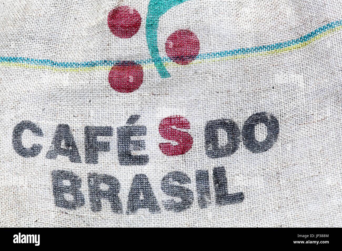 Cafe do Brasil on a bag Stock Photo
