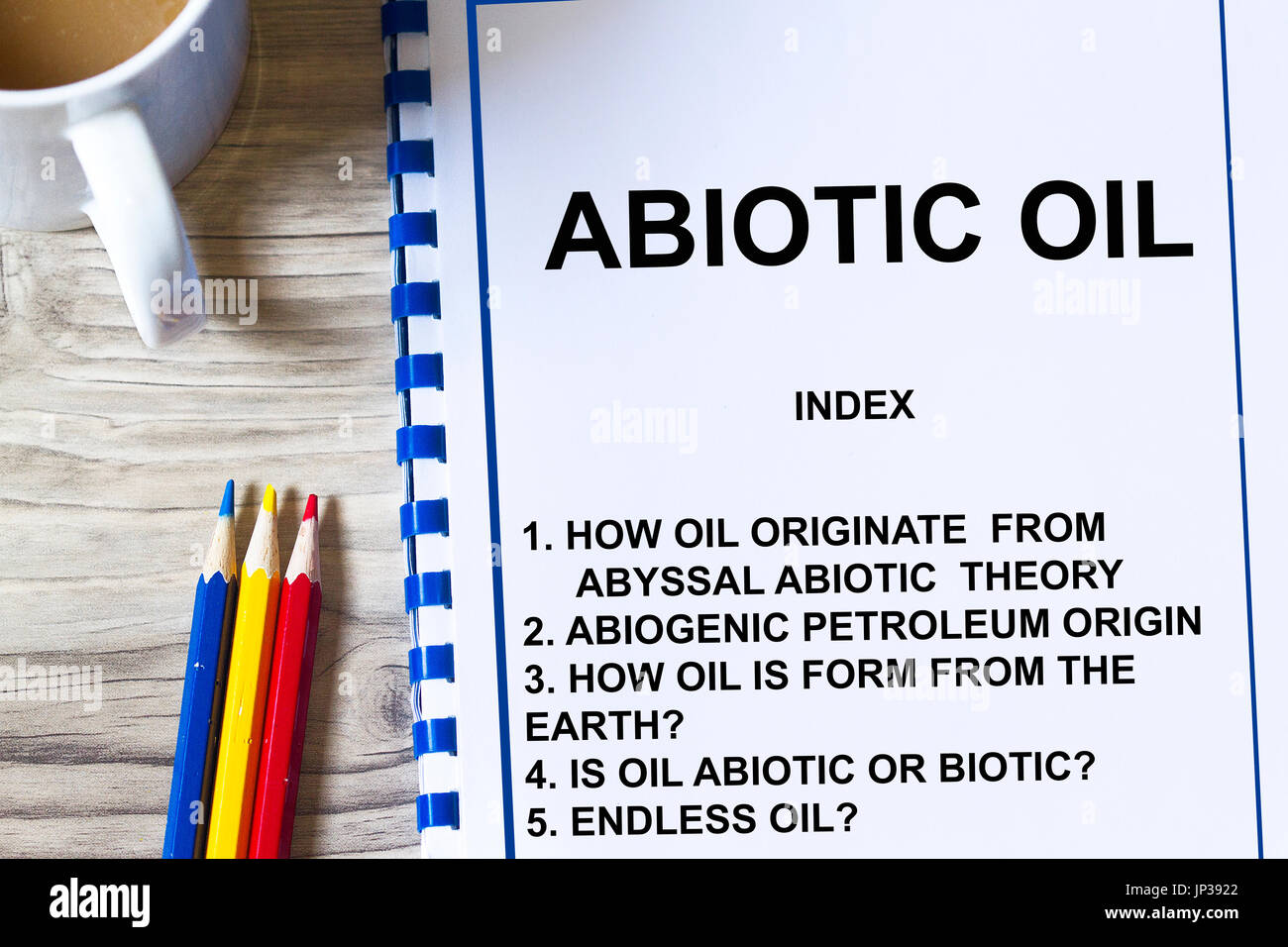 How oil  is form- abiotic oil theory concept. Stock Photo