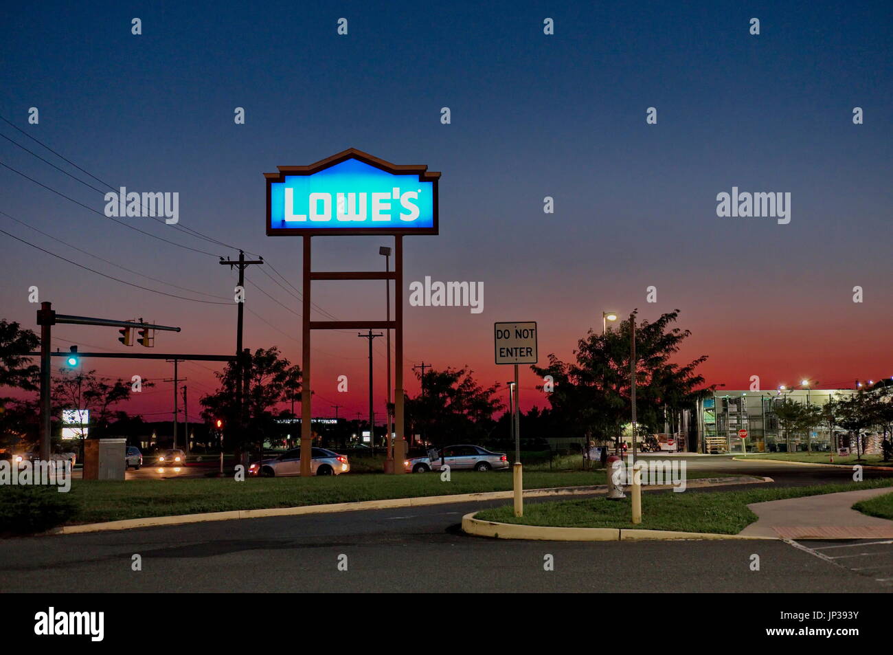 Lowes signage at Night Stock Photo Alamy