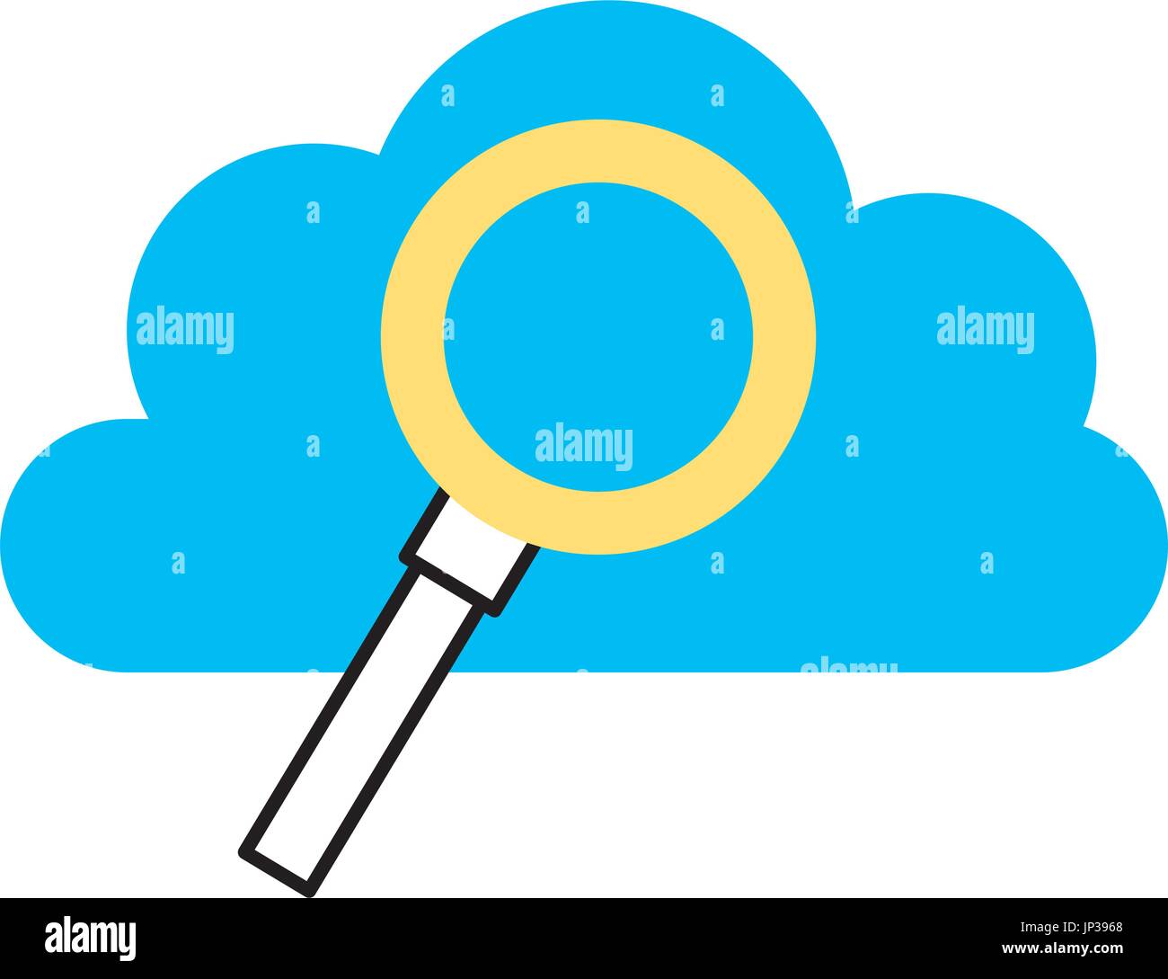 cloud computing with magnifying glass Stock Vector Image & Art - Alamy