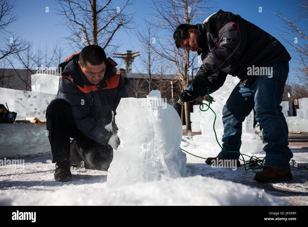 Chinee ice sculptures Stock Photo