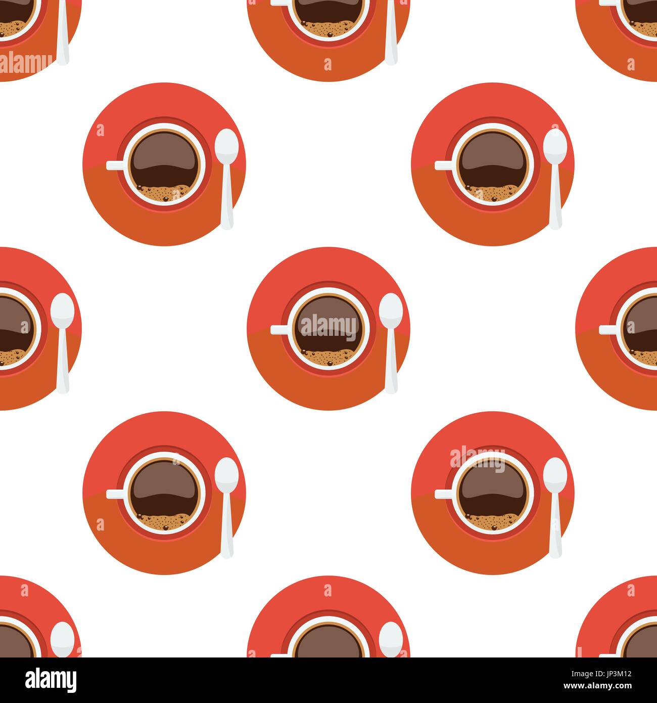 Vector seamless pattern with coffee cups on a white background for ...