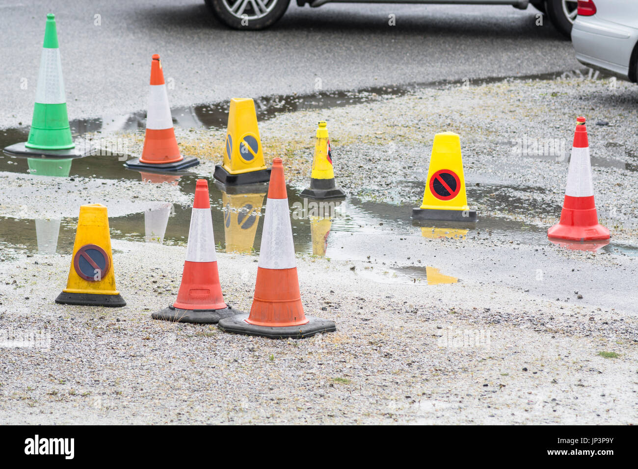 Cones parking restricted hires stock photography and images Alamy