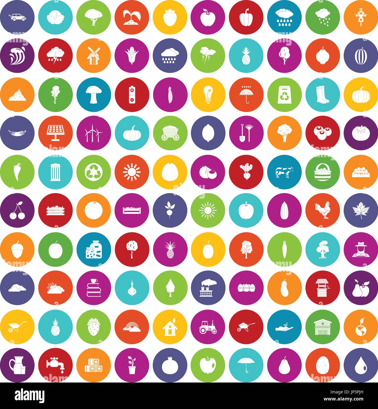 100 productiveness icons set color Stock Vector Image & Art - Alamy