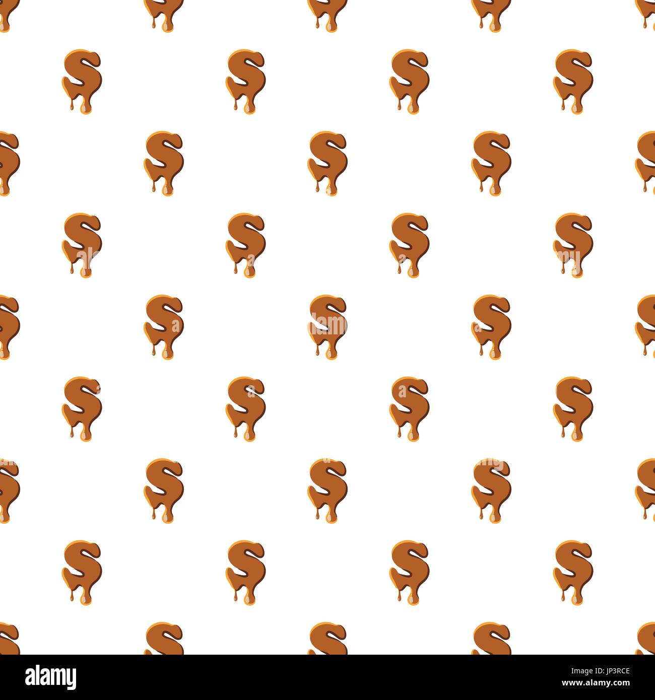 Letter S from caramel pattern seamless repeat in cartoon style vector ...