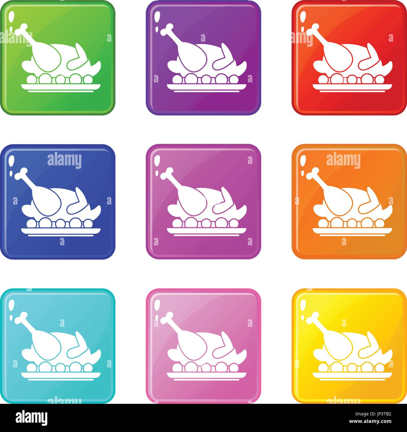 Roasted turkey set 9 Stock Vector Image & Art - Alamy