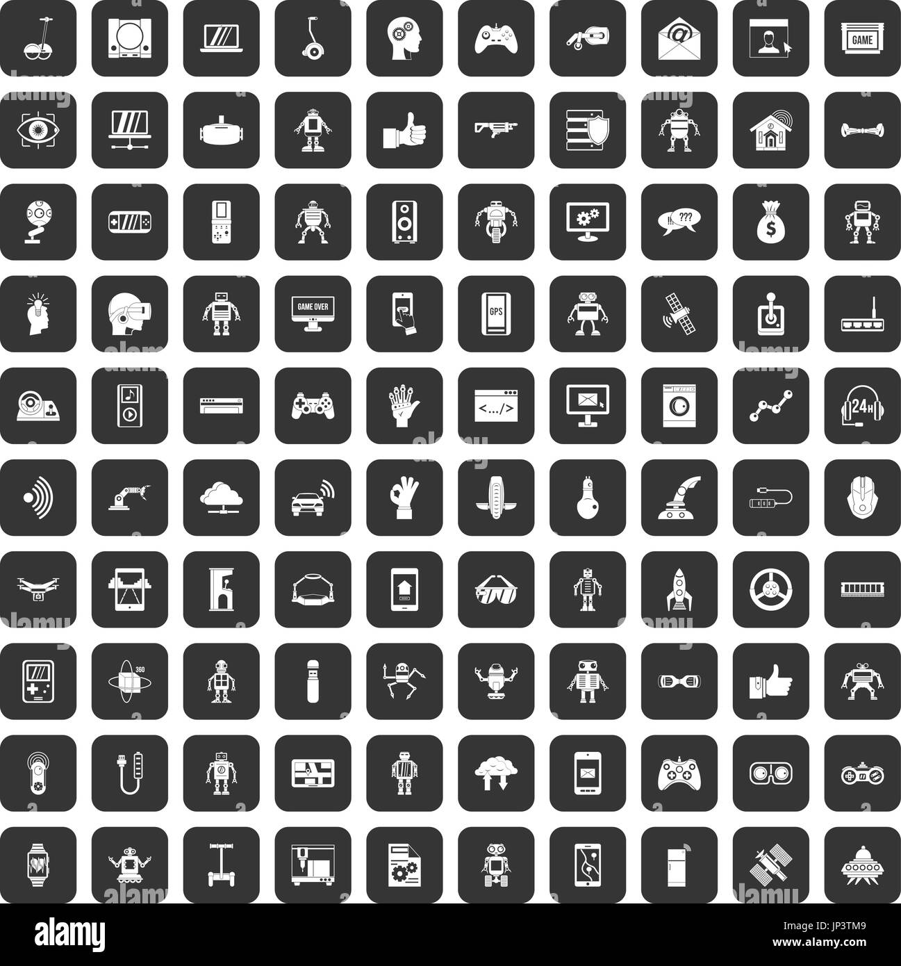 100 robot icons set black Stock Vector Image & Art - Alamy