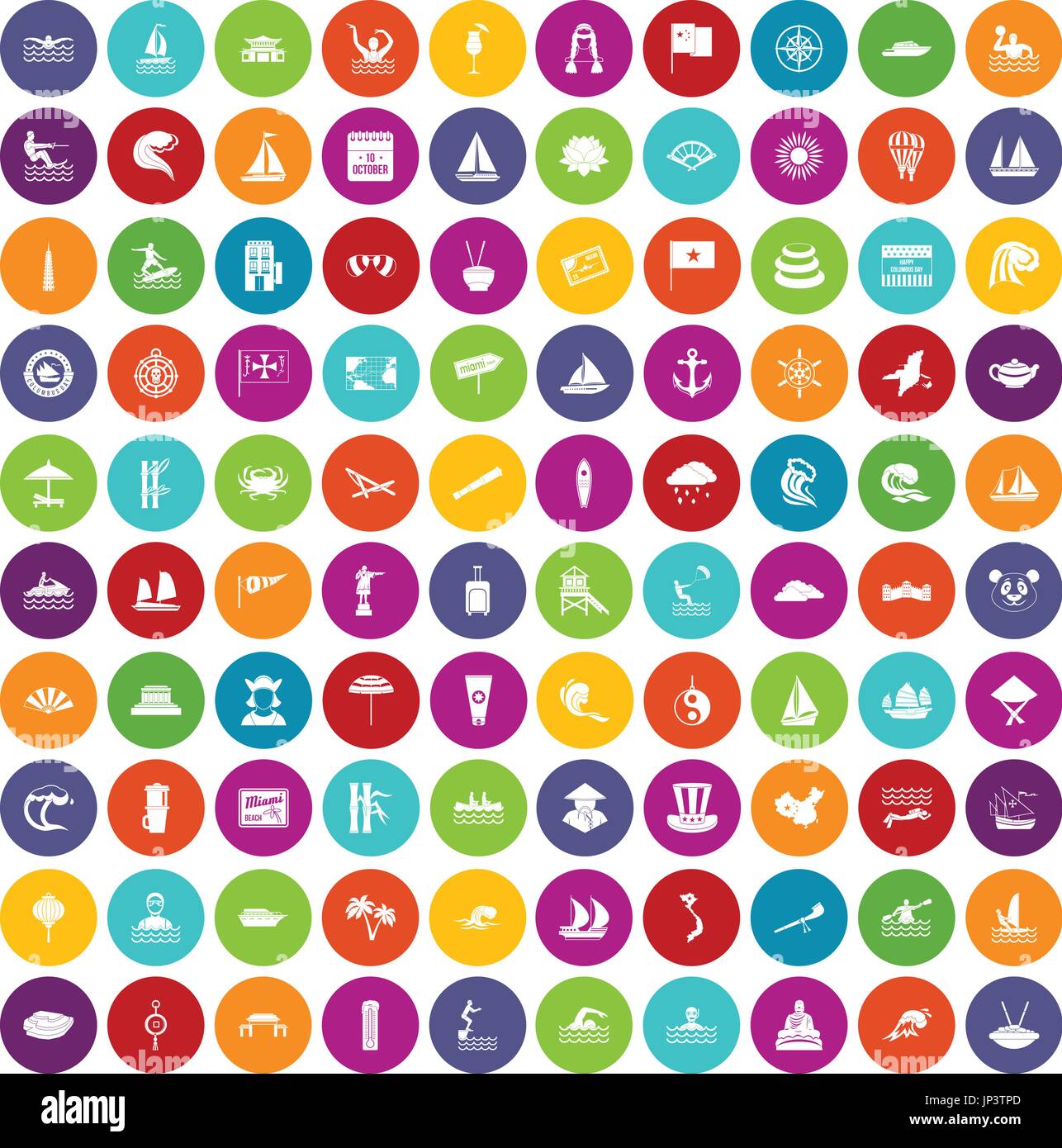 100 sailing vessel icons set color Stock Vector Image & Art - Alamy