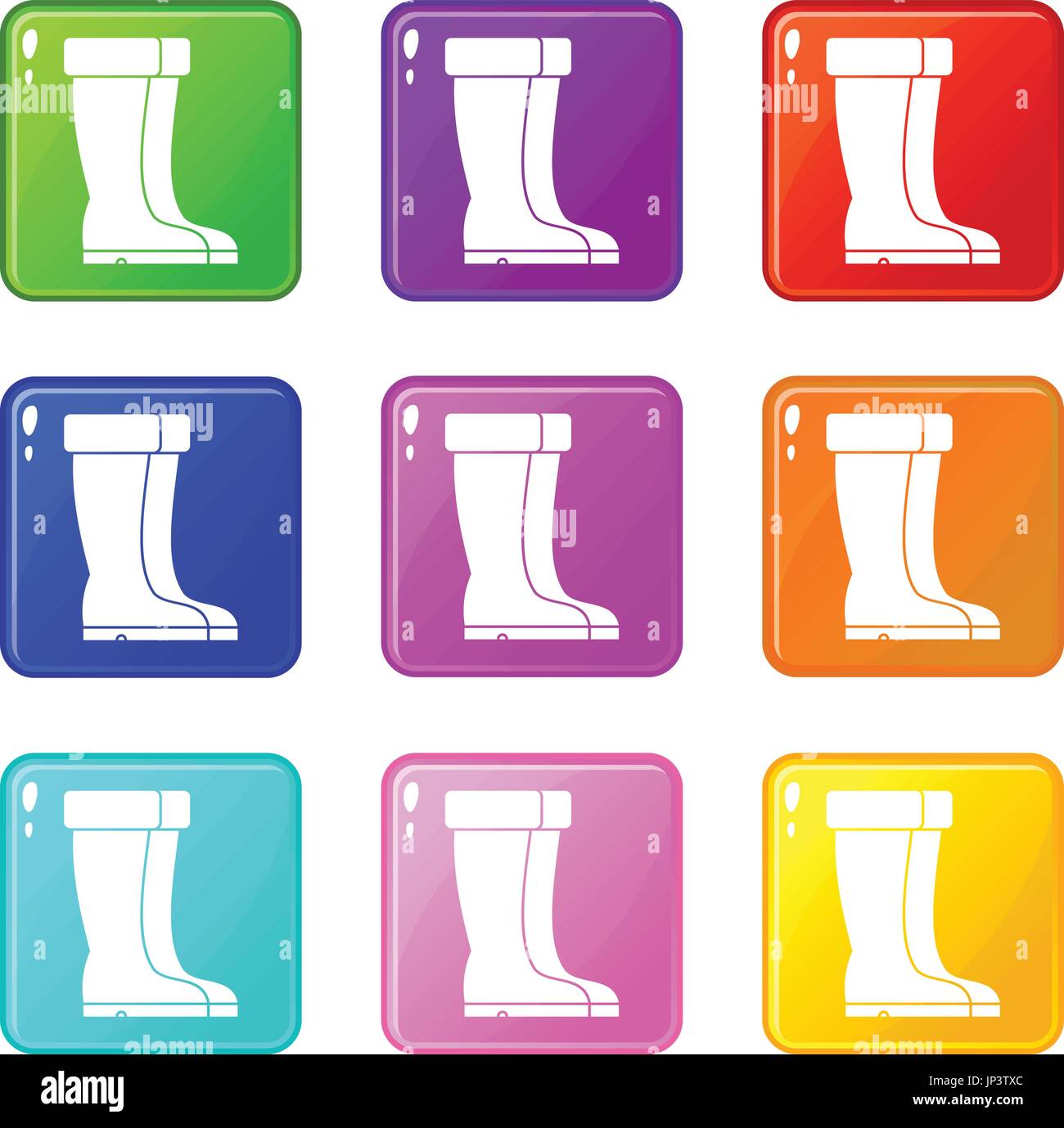 Winter shoes set 9 Stock Vector