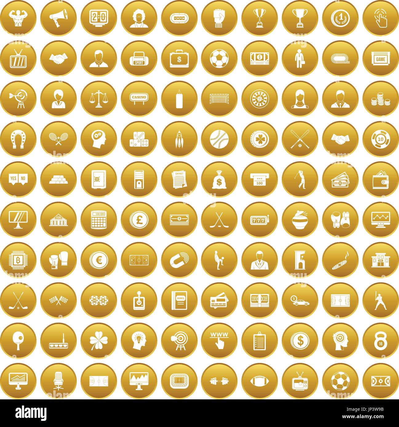 100 totalizator icons set gold Stock Vector Image & Art - Alamy