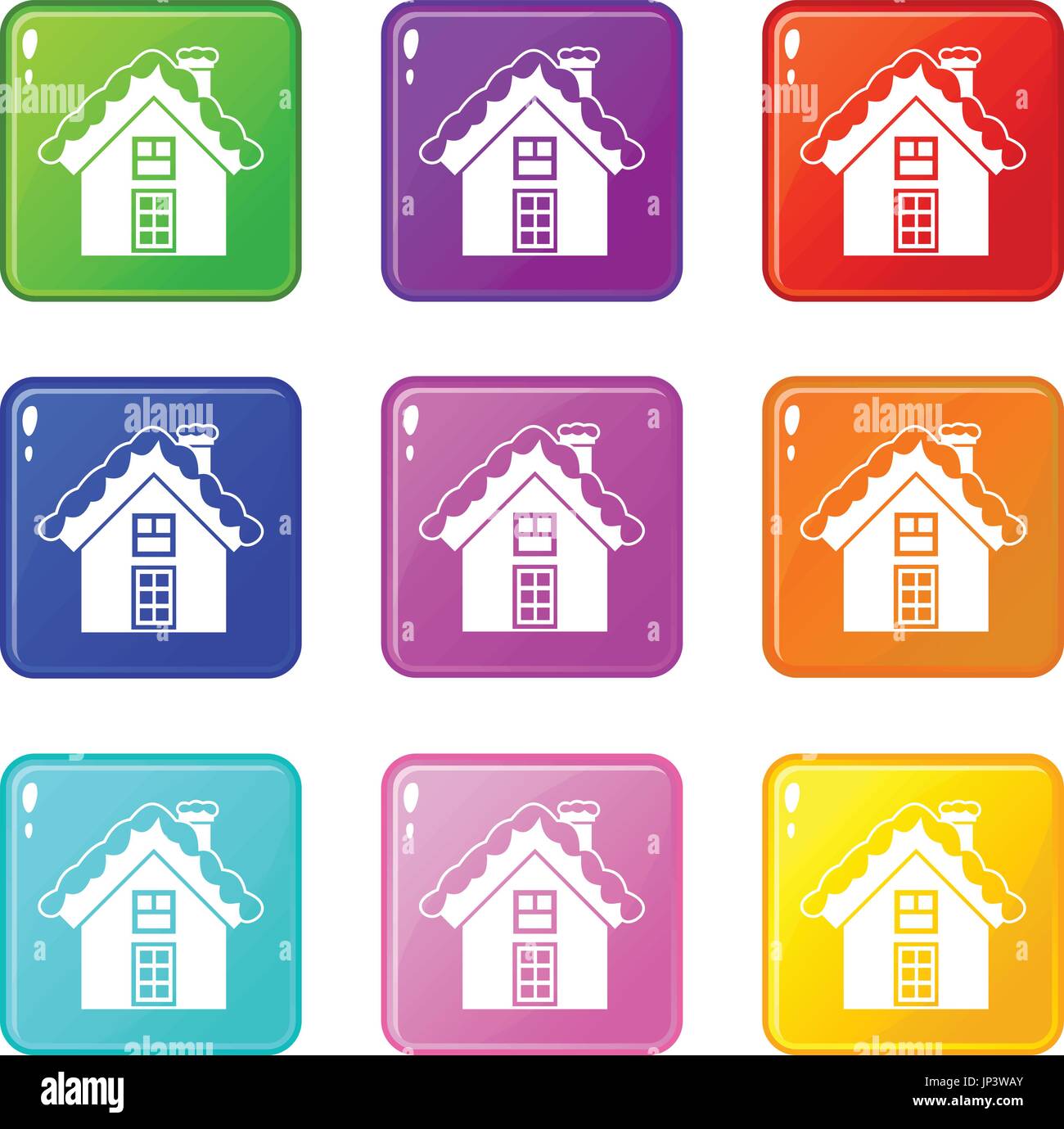 Small snowy cottage set 9 Stock Vector Image & Art - Alamy