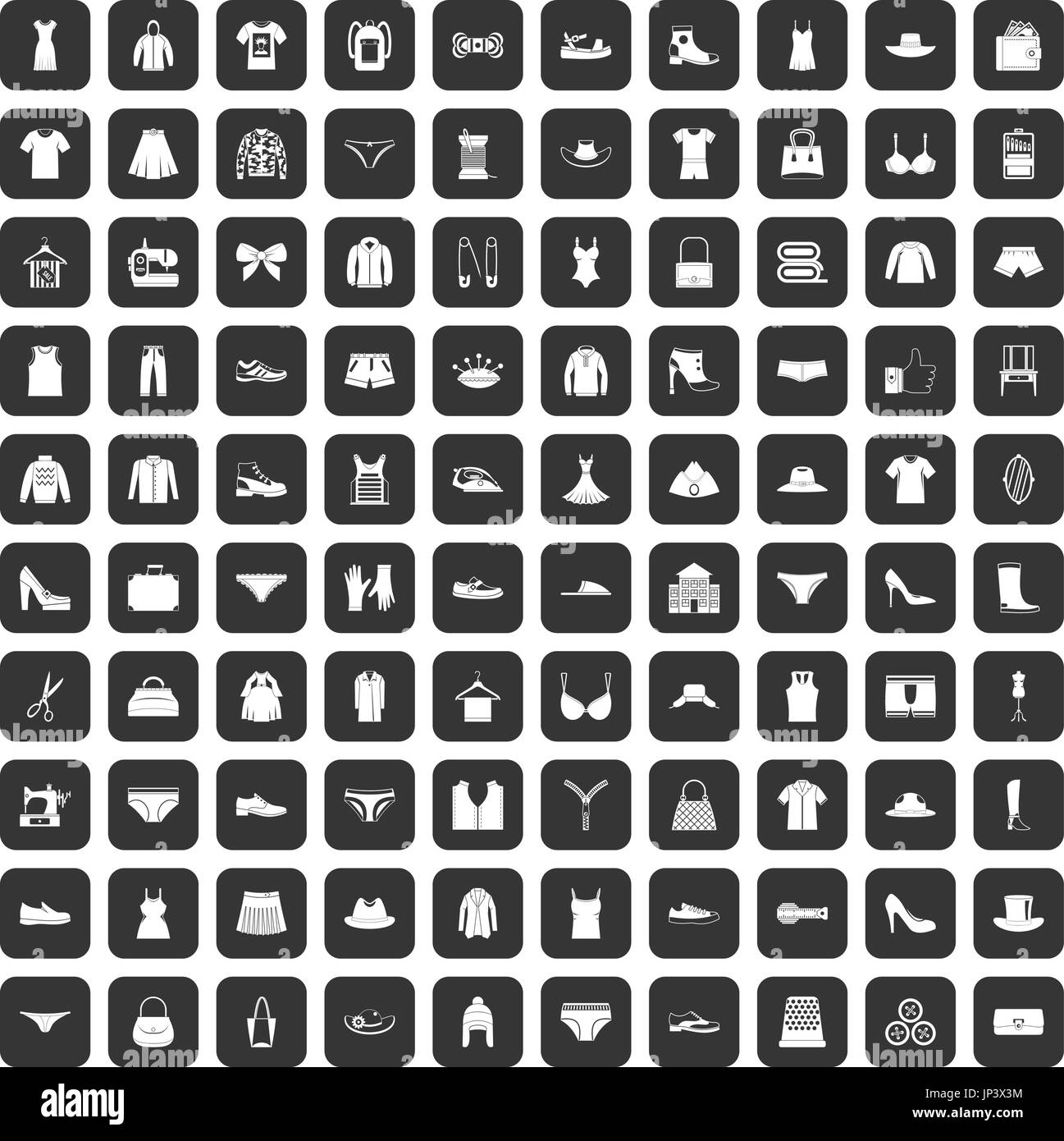 100 sewing icons set black Stock Vector Image & Art - Alamy