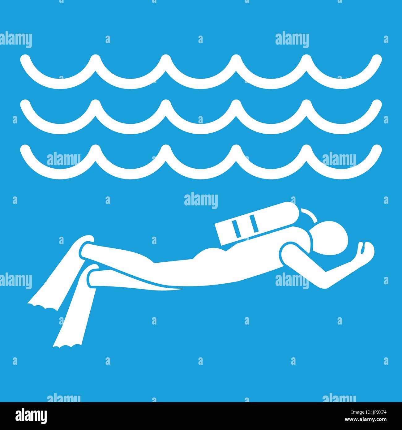 Scuba diver man in diving suit icon white Stock Vector Image & Art - Alamy