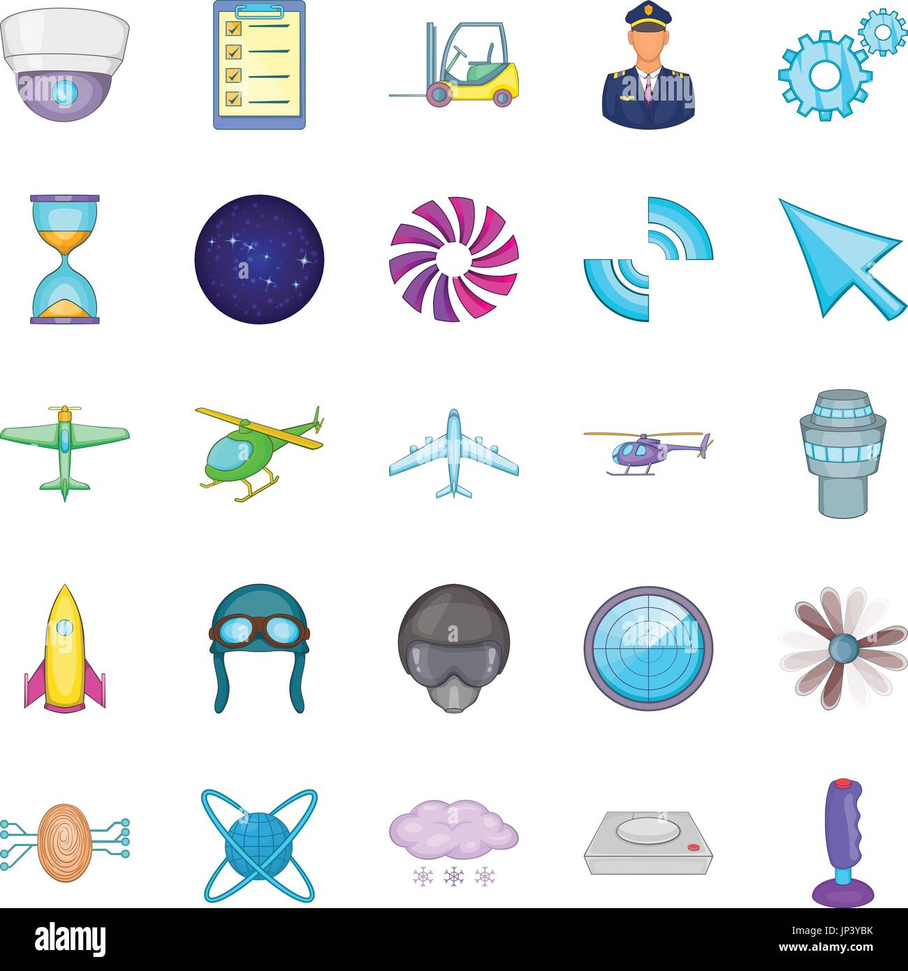 Aircraft icons set, cartoon style Stock Vector Image & Art - Alamy
