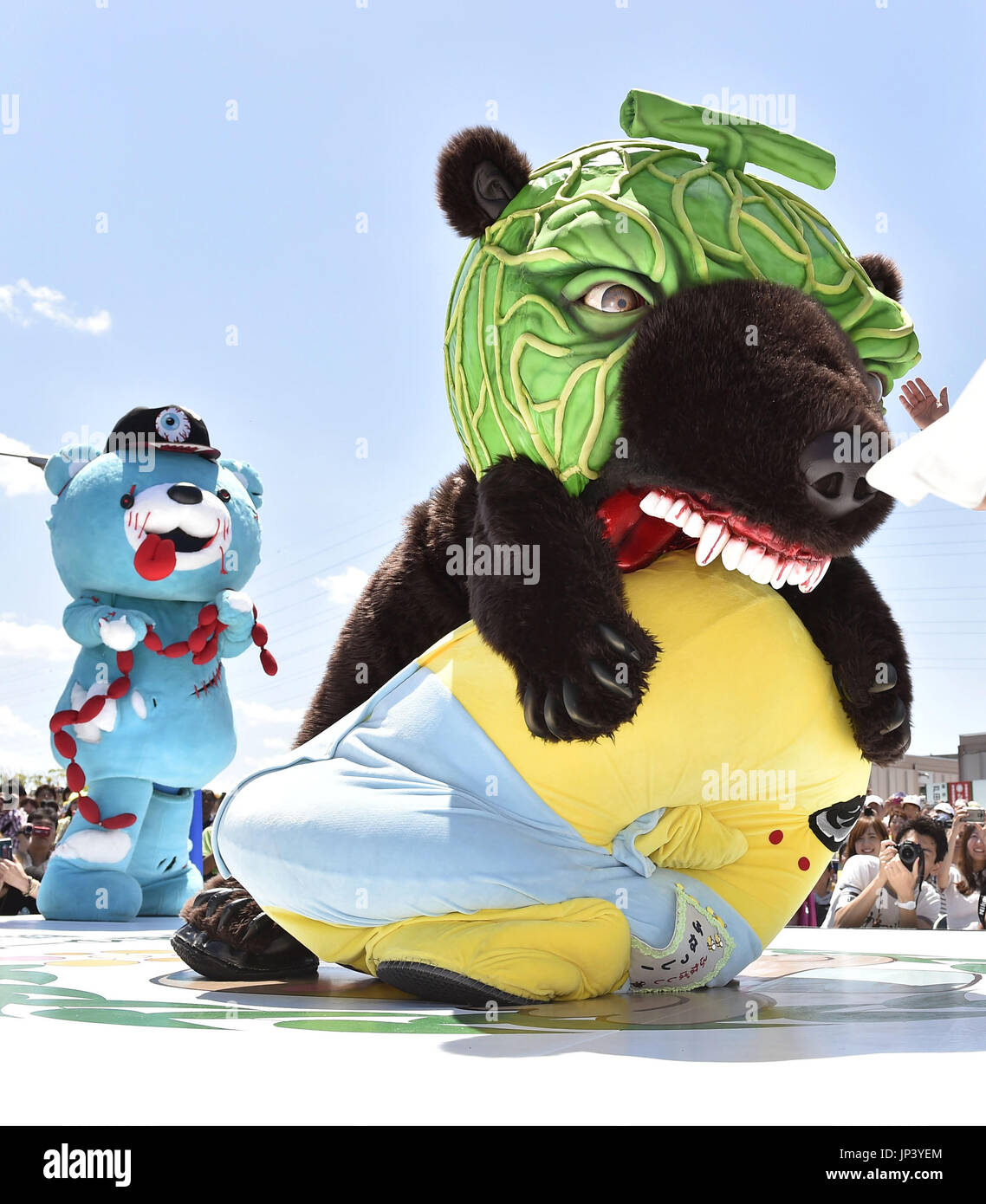 FUNABASHI, Japan Local mascot character Melon Bear of Yubari city in Hokkaido Prefecture