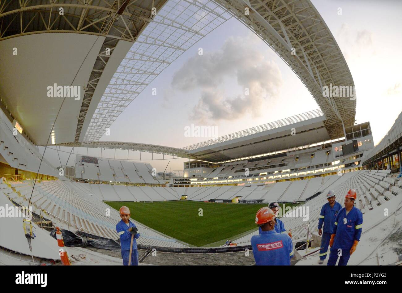 SAO PAULO, Brazil - Work continues on May 8, 2014, at the Arena ...
