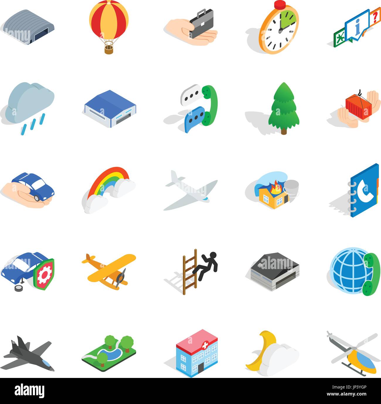 Aviation icons set, isometric style Stock Vector Image & Art - Alamy