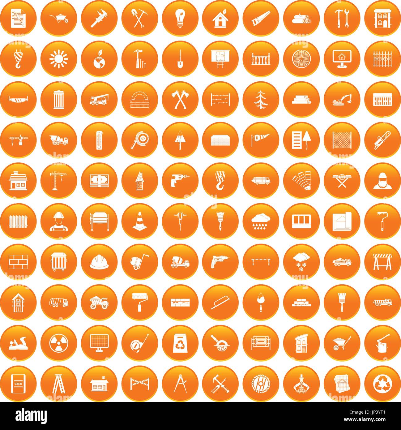 100 building materials icons set orange Stock Vector Image & Art Alamy