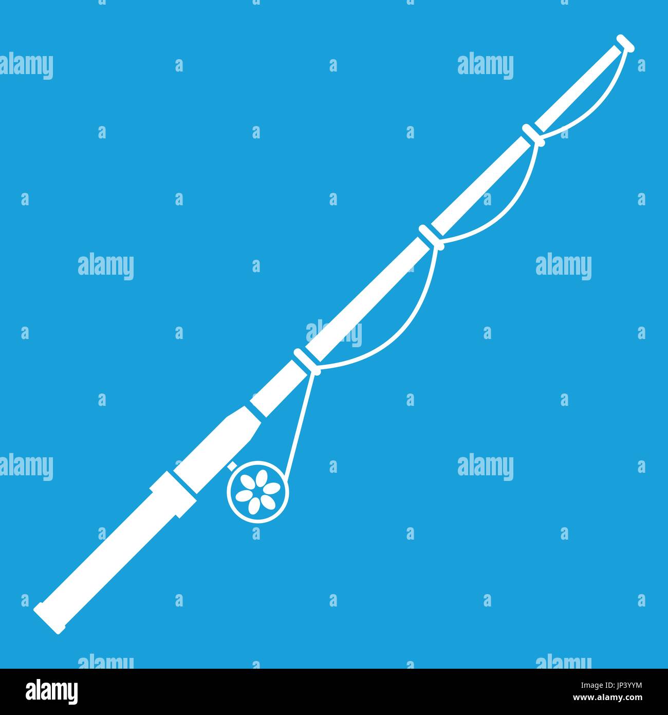 Rod and reel icon white Stock Vector Image & Art - Alamy