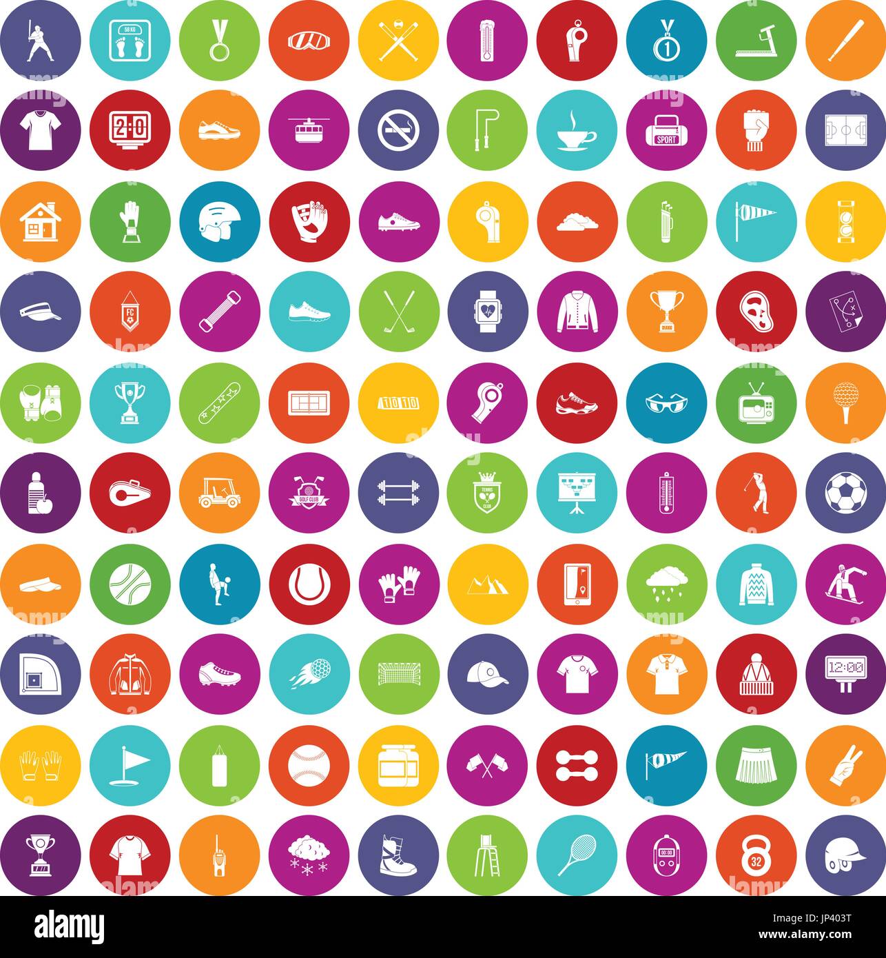 100 sport club icons set color Stock Vector Image & Art - Alamy