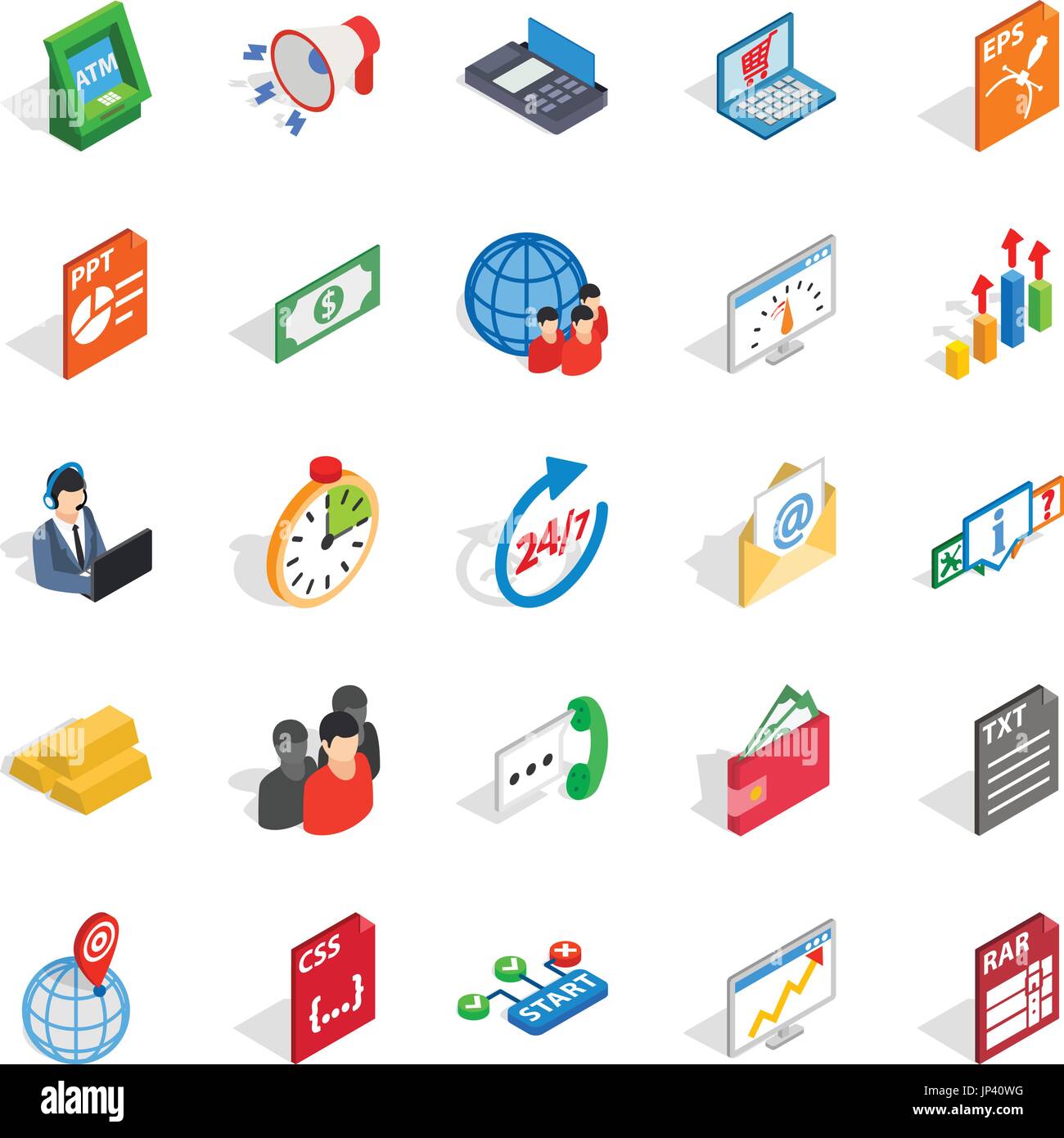 Lawyer icons set, isometric style Stock Vector