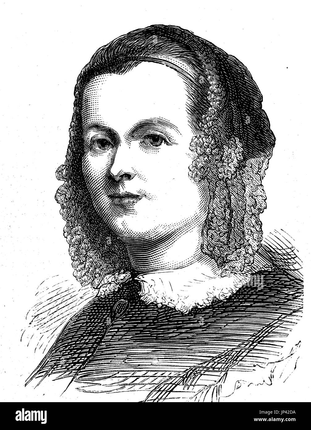 Caroline Chisholm, May 30, 1808 - March 25, 1877, was an English humanitarian. She became a saint on 16 May in the Calendar of saints of the Church of England, digital improved reproduction of a woodcut publication from the year 1888 Stock Photo