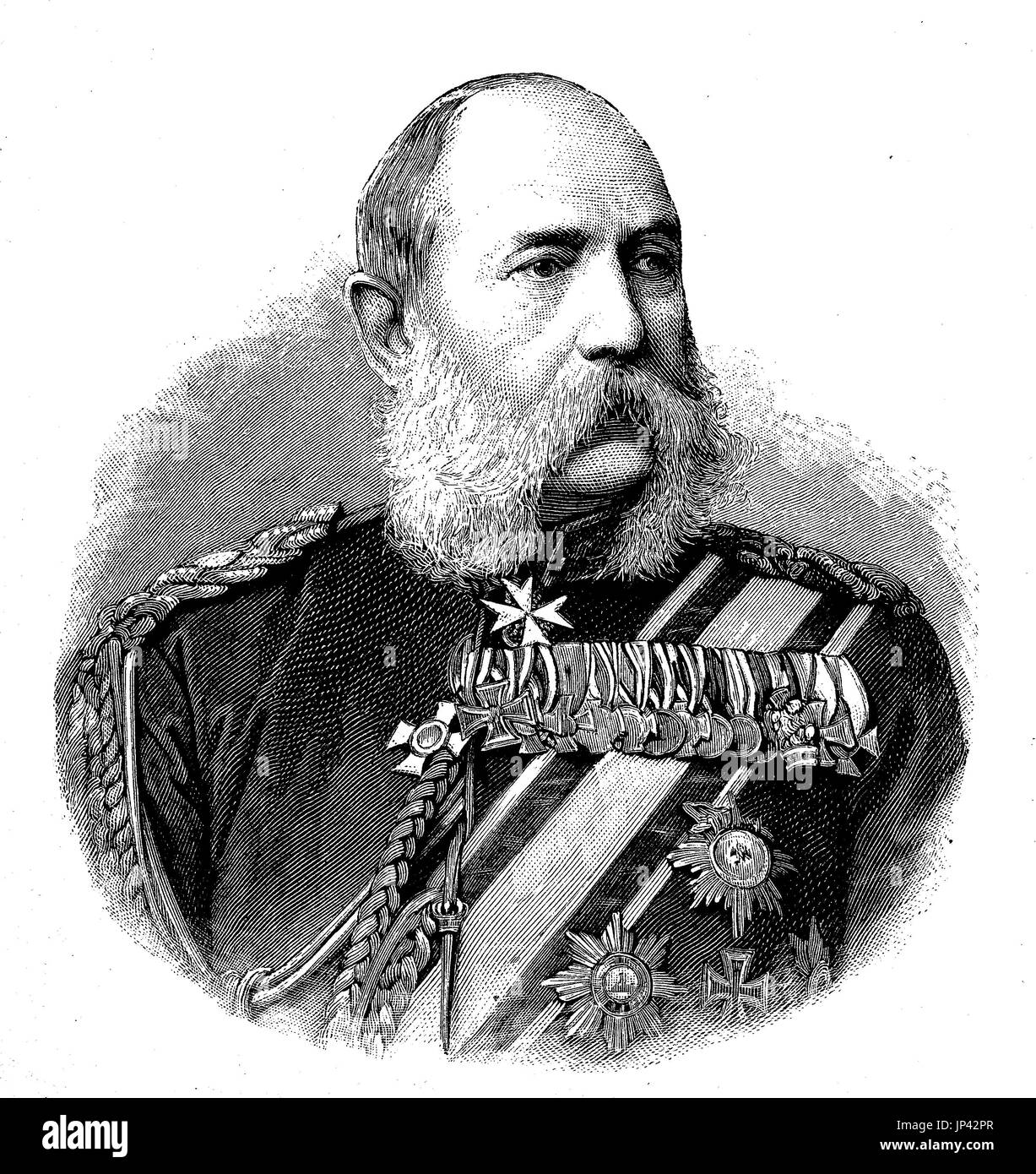 Ewald Christian Leopold von Kleist, 25 March 1824 - 29 December 1910, was a Prussian officer, most recently General of the infantry, Germany, digital improved reproduction of a woodcut publication from the year 1888 Stock Photo