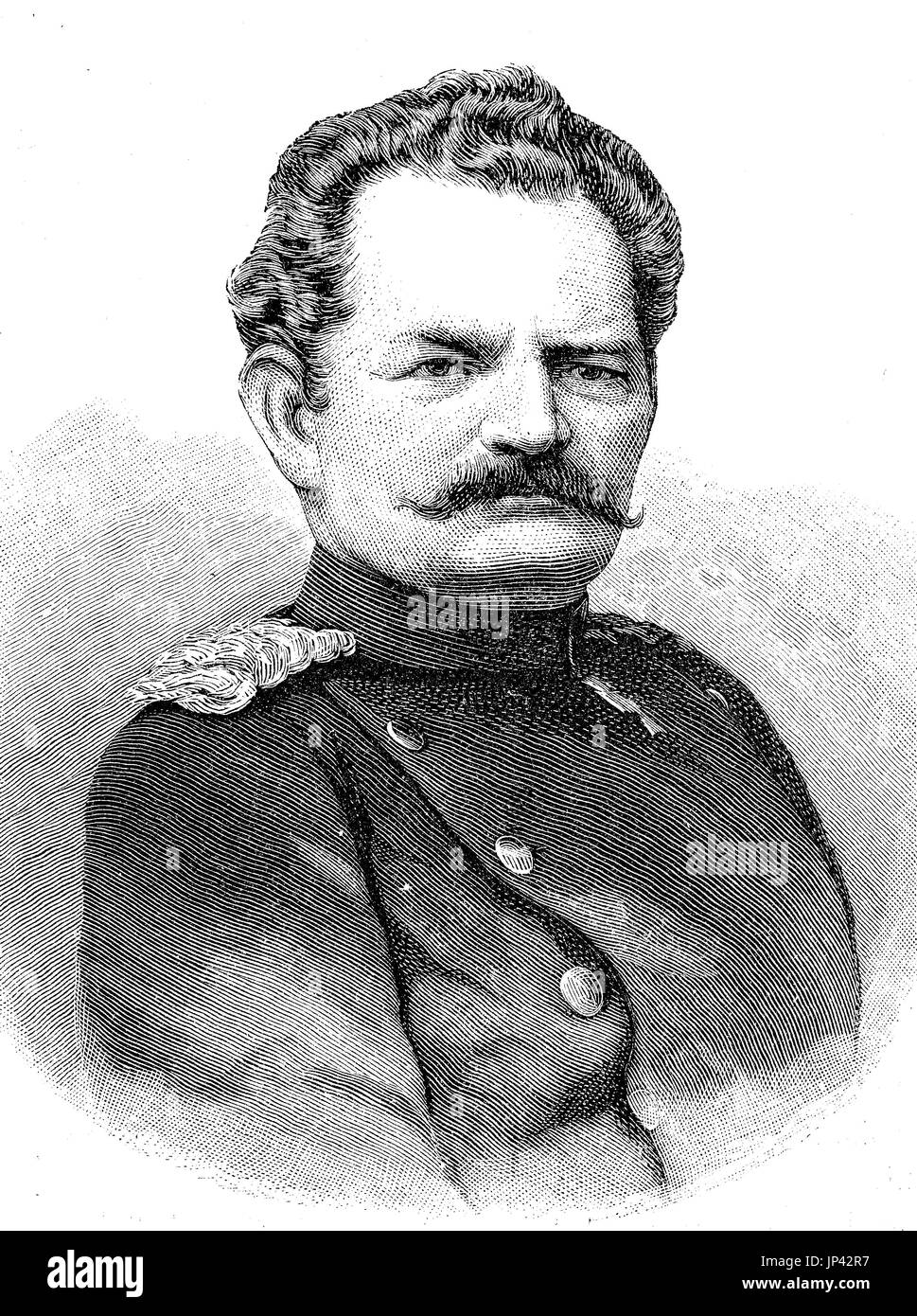 Karl Wilhelm Georg von Grolman, 30 July 1777 - 1 June 1843, was a Prussian general who fought in the Napoleonic Wars, Germany, digital improved reproduction of a woodcut publication from the year 1888 Stock Photo