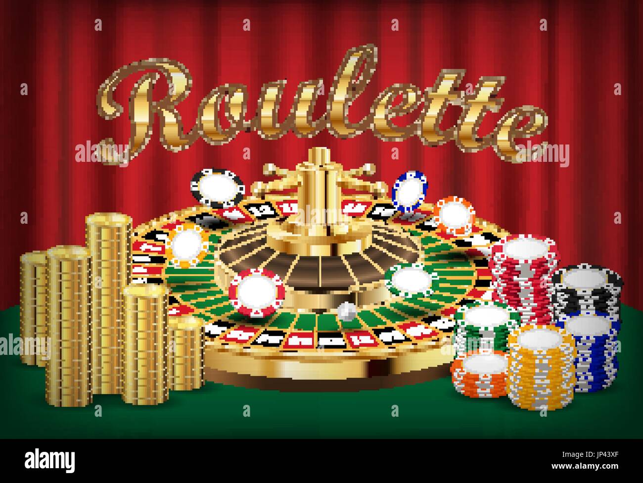 Casino roulette wheel game 3d vector of gambling industry. French or  american style roulette with wooden ball track and golden turret for online  casin Stock Vector Image & Art - Alamy
