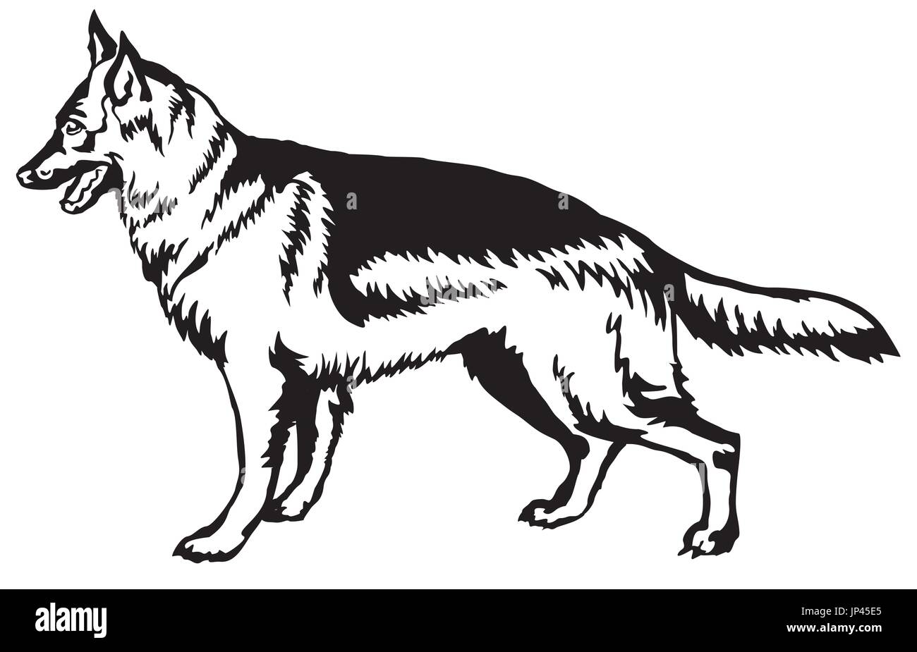 Profile portrait of german shepherd dog Stock Vector Images - Alamy