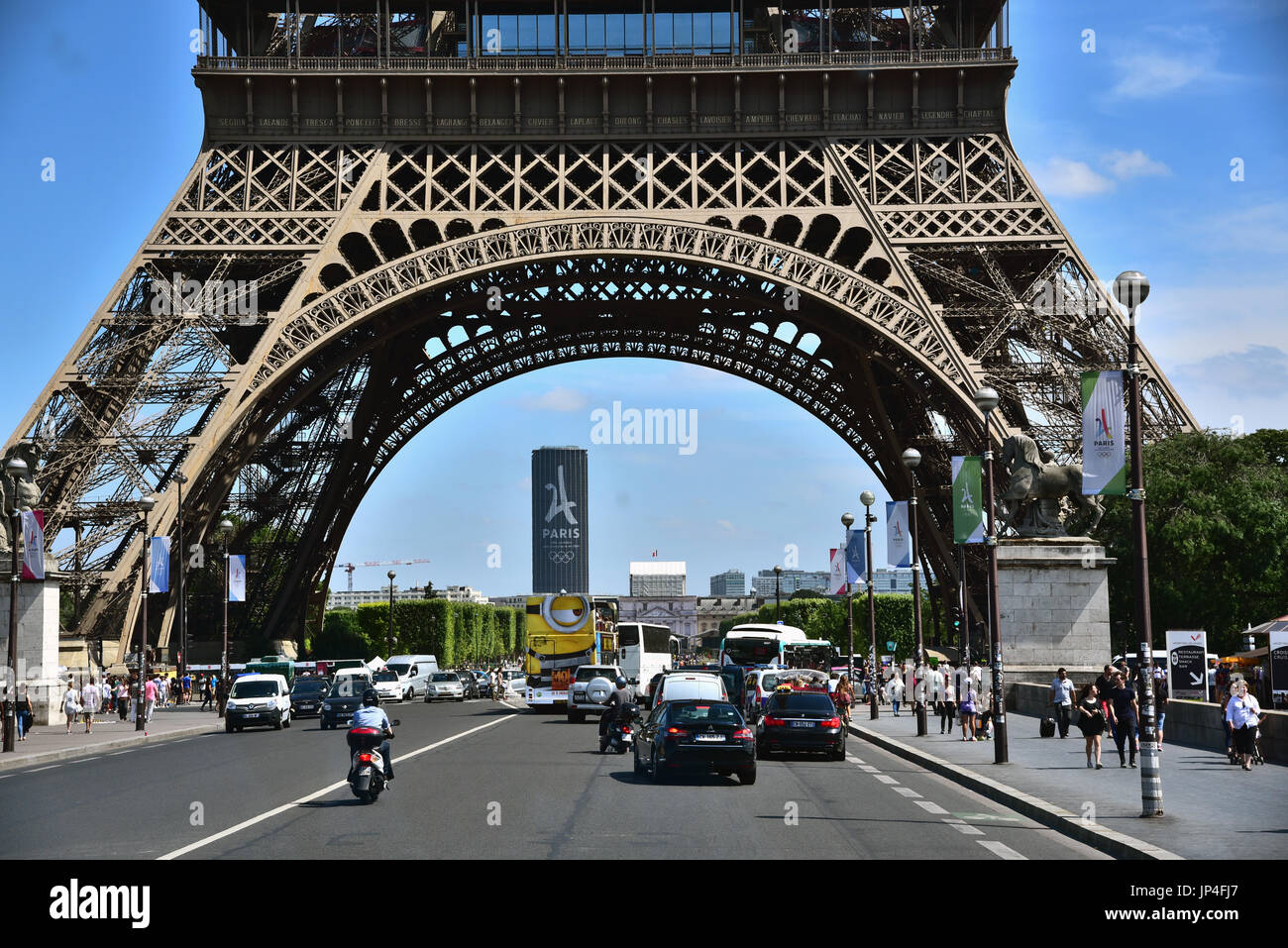 close up of eiffel tower,paris,france Stock