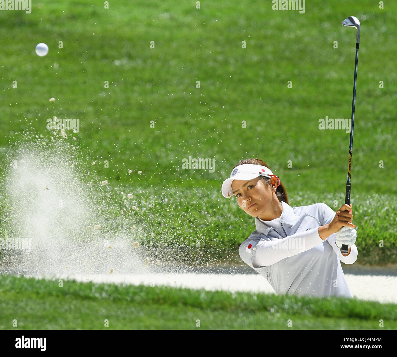 OWING MILLS, Maryland Japan's Ai Miyazato hits from a bunker on the sixth hole during the