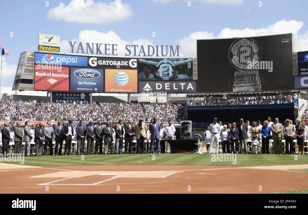 NEW YORK, United States - A retirement ceremony for New York Yankees  captain Derek Jeter is held at New York's Yankee Stadium on Sept. 7, 2014,  attended by many people, including Japan's