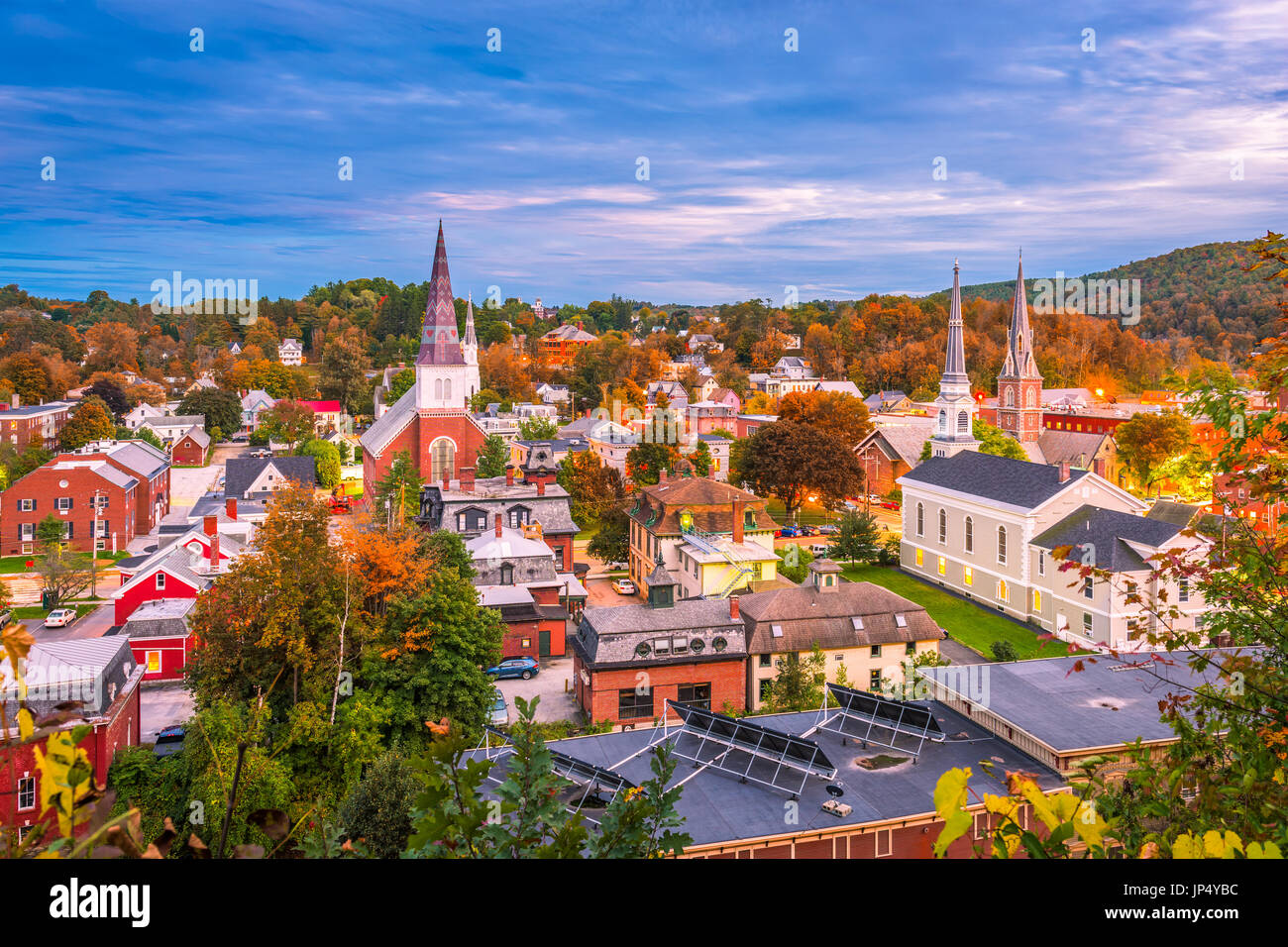 Montpelier, Vermont, USA town skyline in early autumn Stock Photo Alamy