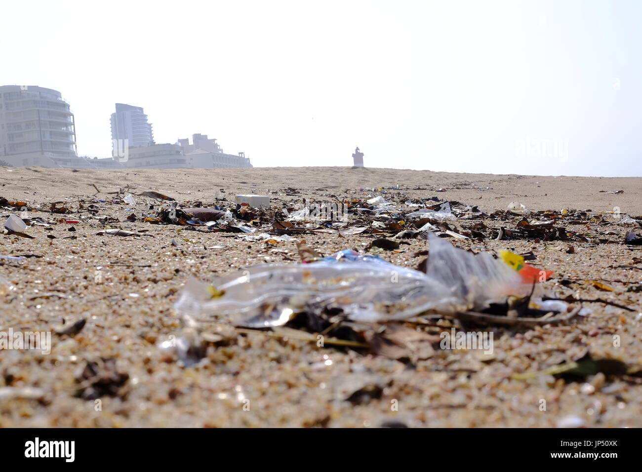 Umhlanga Rocks Durban South Africa. Pollution Rough seas deposit