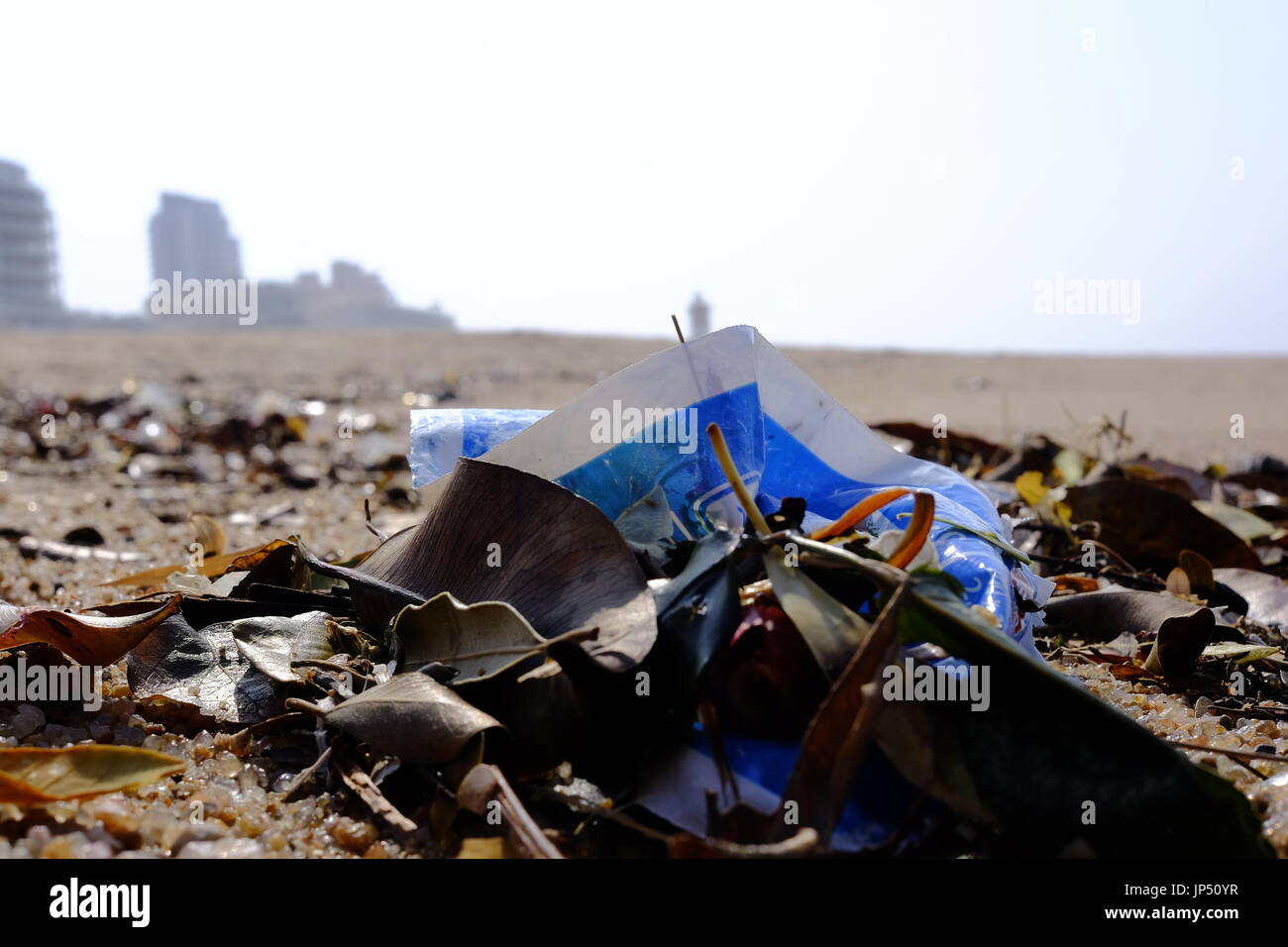 Umhlanga Rocks Durban South Africa. Pollution Rough seas deposit
