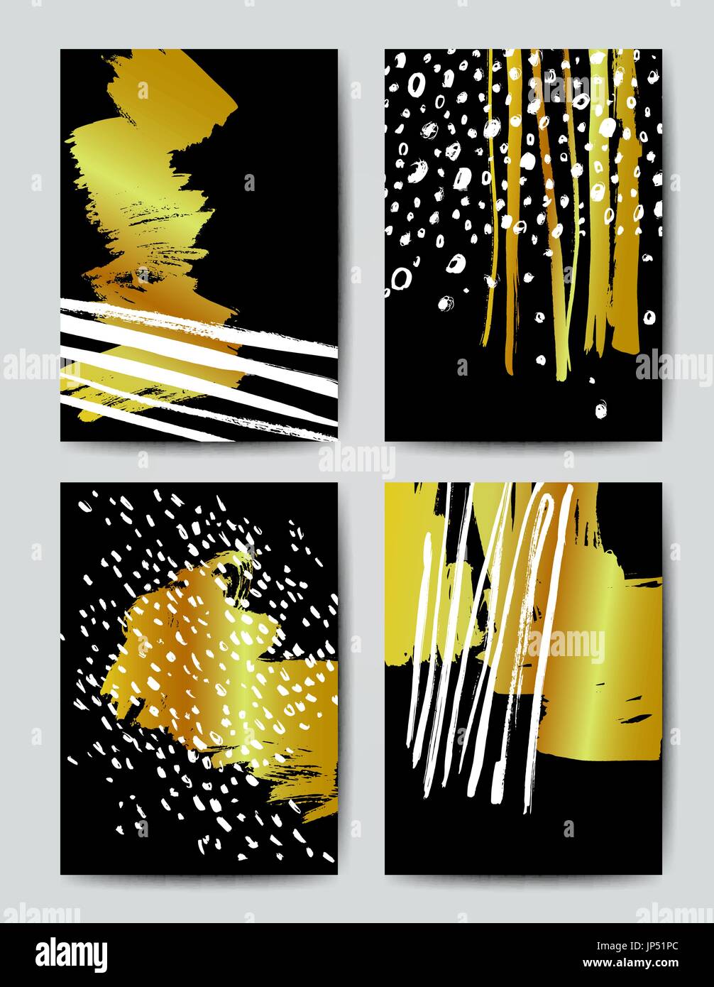 Vector brush grunge gold templates Stock Vector