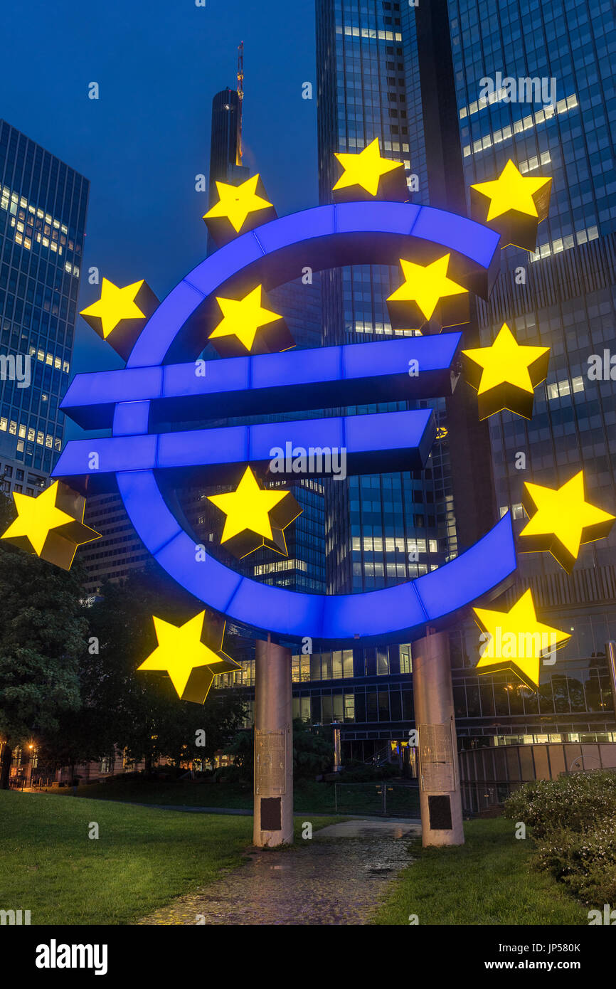 Euro sign in Frankfurt Am Main Stock Photo