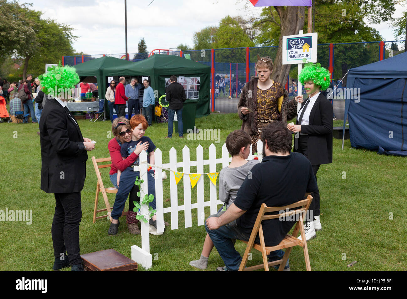 People enjoying the Celebrate Festival, Whalley Range, Greater Manchester Stock Photo