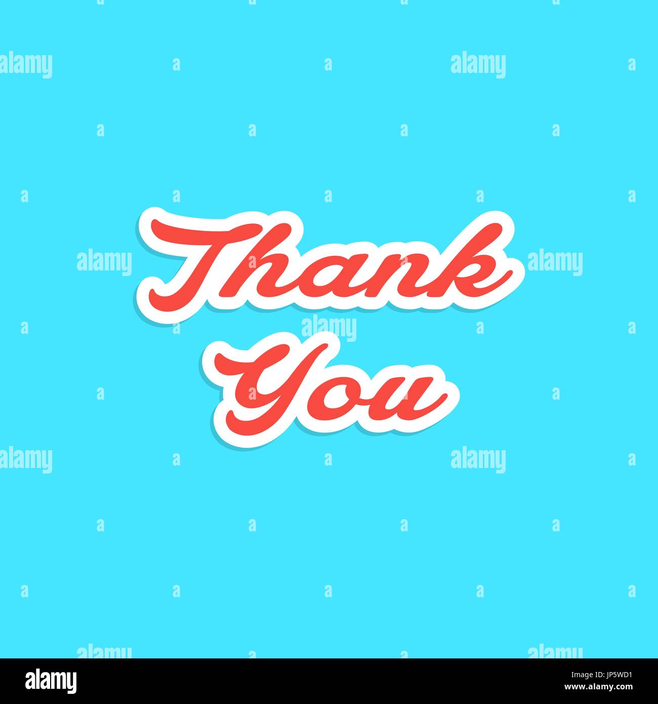 red inscription thank you sticker Stock Vector