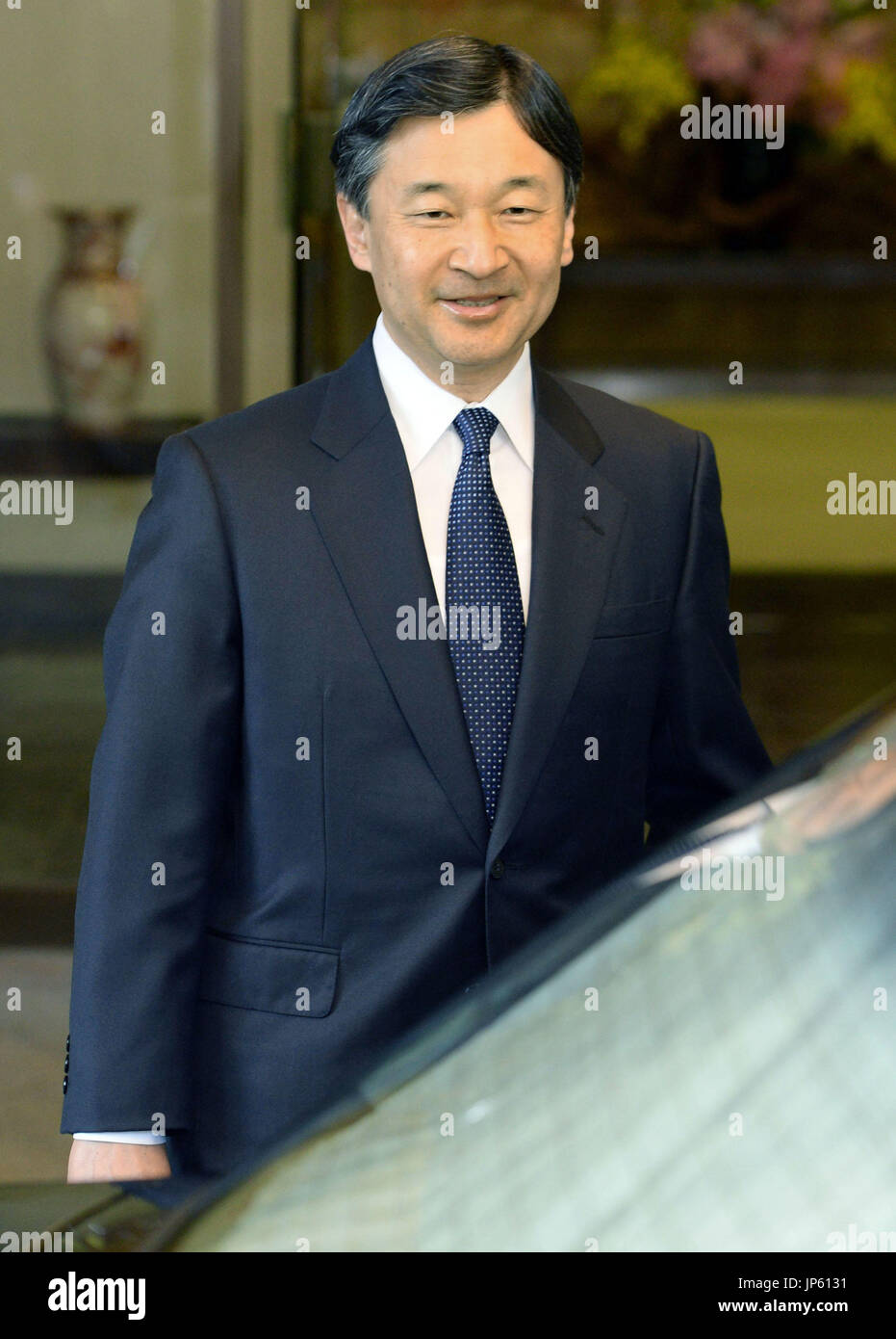 Japan's Crown Prince Naruhito leaves his residence in Tokyo on Jan. 25, 2015, for a condolence visit to the Saudi Arabian capital Riyadh following the death of King Abdullah bin Abdul-Aziz Al Saud. (Pool photo by Sankei Shimbun)(Kyodo) ==Kyodo Stock Photo