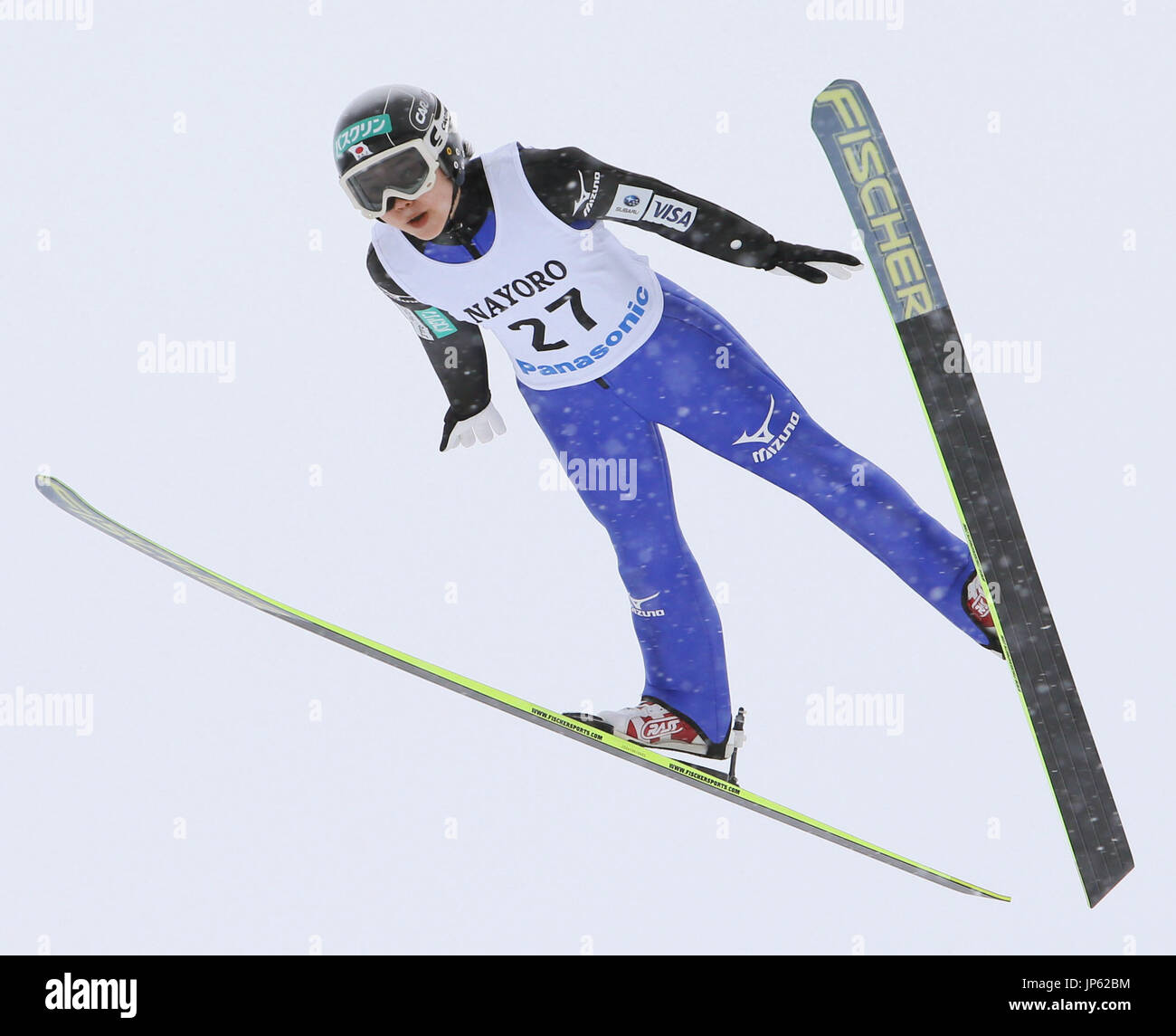 NAYORO, Japan - Yuki Ito soars in her second jump in the women's ski ...