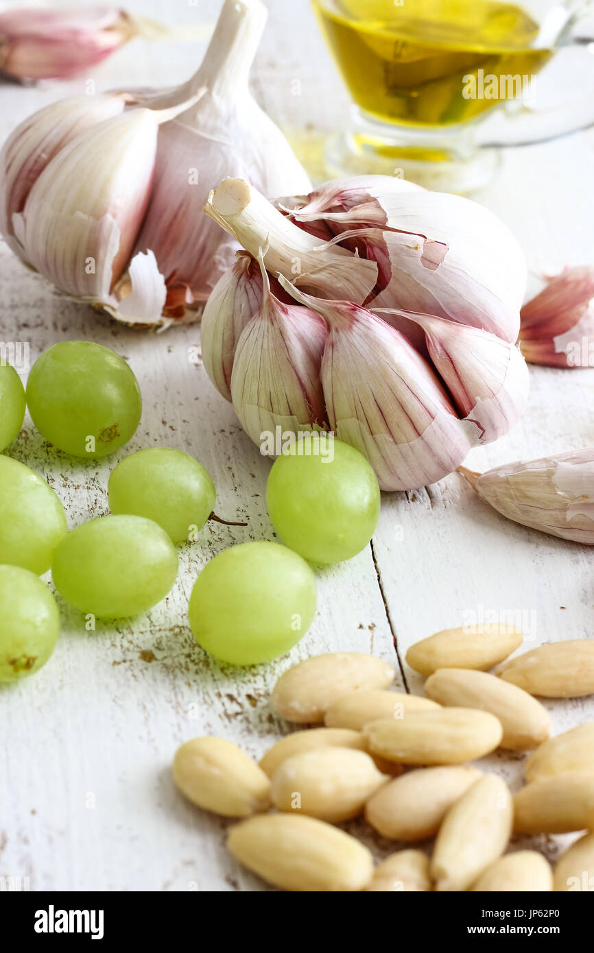 Ajoblanco Spanish Garlic Soup Ingredients Stock Photo Alamy