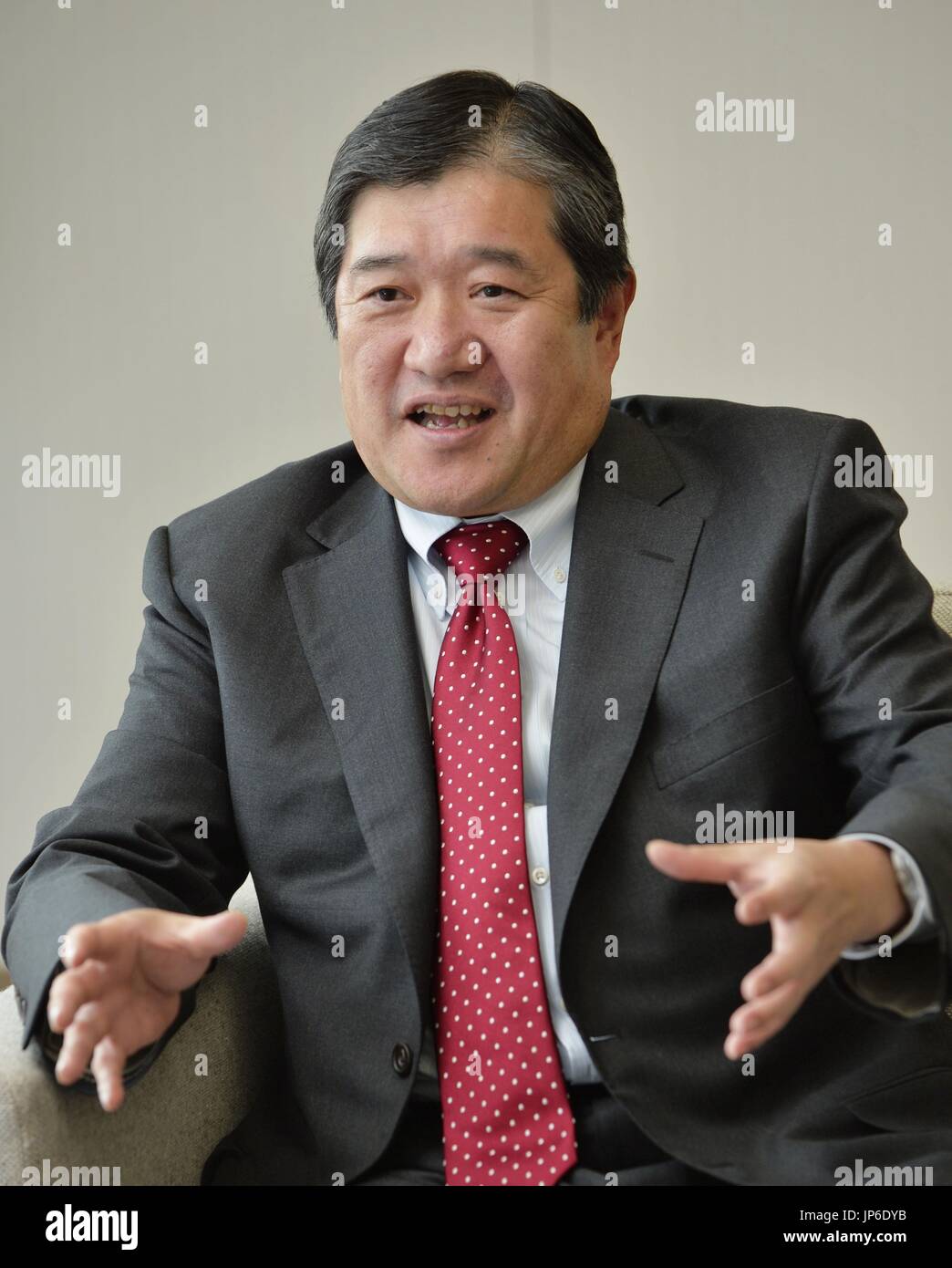 Tatsuo Yasunaga New President Of Mitsui Amp Co Is Interviewed By Kyodo News At The Company Headquarters In Tokyo S Marunouchi District On April 21 15 During The Interview The 54 Year Old Head Of