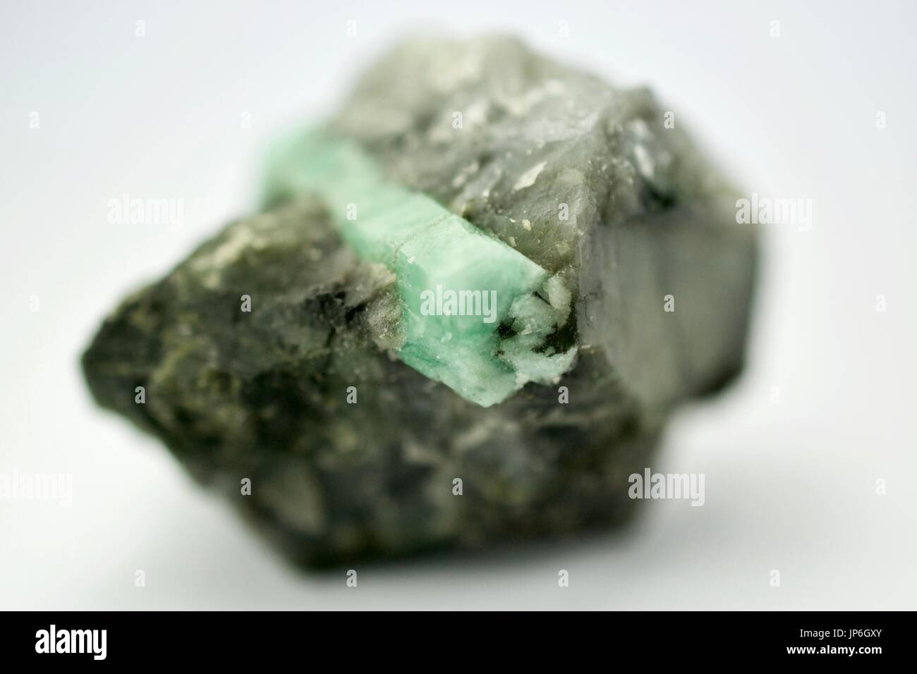 Rough Brazilian Emerald gemstone Stock Photo